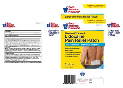 92-90044 0825 PKG lidocaine FOR DAILY MED.jpg Good Neighbor Pain Relief Patch With Lidocaine 4% - 92 90044 0825 PKG lidocaine FOR DAILY MED